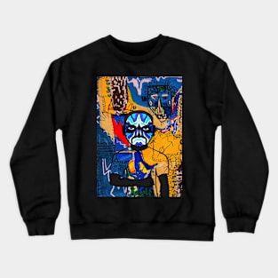 Urban-Chic Digital Collectible - Character with MaleMask, ChineseEye Color, and BlueSkin on TeePublic Crewneck Sweatshirt